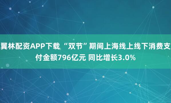 翼林配资APP下载 “双节”期间上海线上线下消费支付金额796亿元 同比增长3.0%